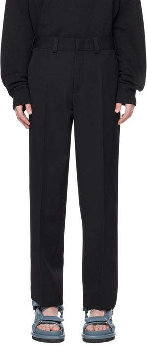 Jil Sander Pantalon noir à plis
