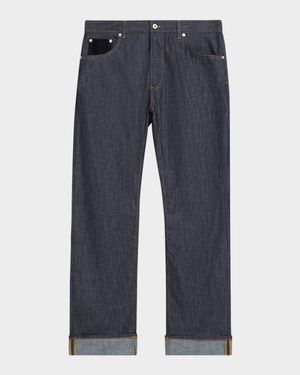 Men's Rinsed Denim Intreccio-Pocket Jeans
