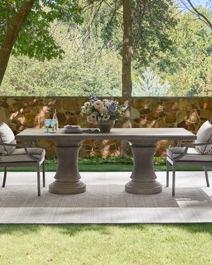 Camille Double Pedestal Outdoor Dining Table