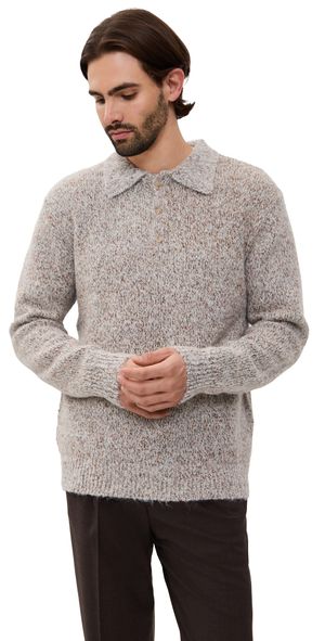 Rhythm Kinetic Collared Knit Sweater Tobacco L