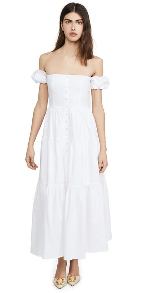 STAUD Elio Dress White 0