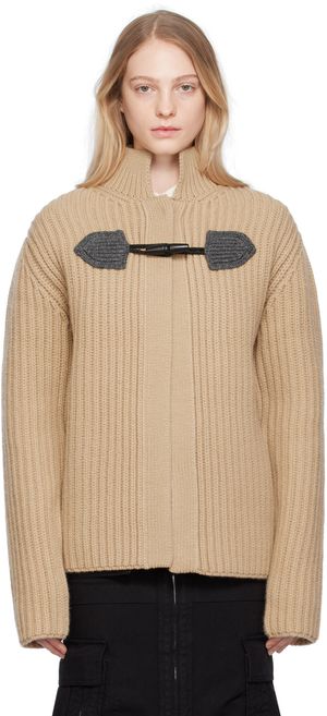 We11done Beige Duffle Cardigan