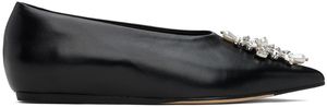 Simone Rocha Ballerines noires à bout pointu à ornements facettés