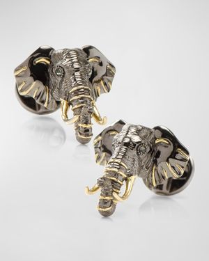 Men's Two-Tone Elephant Cufflinks