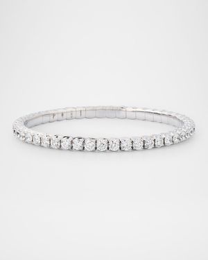 18K White Gold FG/VS Diamond Xpandable Bracelet, 5.5"L