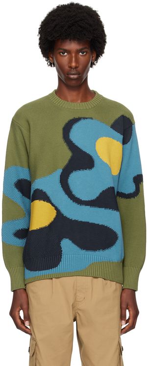 PS by Paul Smith Green Knitted Crewneck Sweater