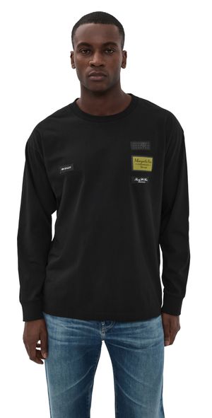 MM6 Maison Margiela Long Sleeve Logo Top Black XL