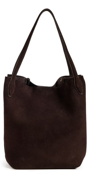 Madewell Suede Soft Grain Shopper Tote Dark Carob One Size
