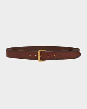 Motorcycle Brown Leather Belt