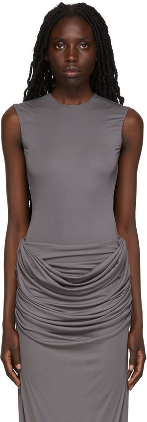 Paris Georgia Gray Cut-Out Bodysuit