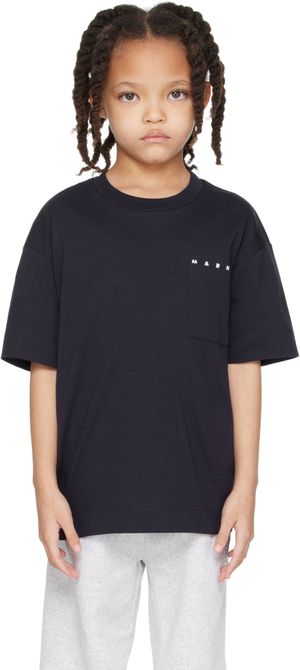 Marni Kids Navy Printed-Logo T-shirt