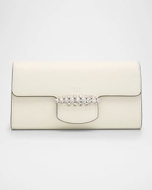 Bing Crystal-Embellished Wallet with Chain