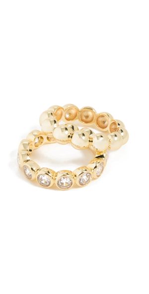 SHASHI Reagen Ring Set Gold/Diamond 7