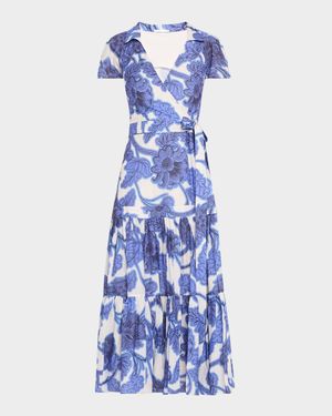 Avanna Floral Short-Sleeve Wrap Dress