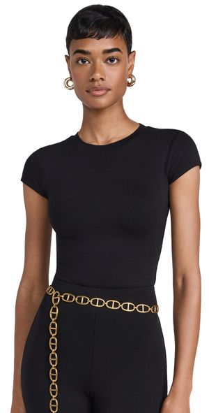 AFRM Harper Crewneck Thong Bodysuit Heather Grey XS