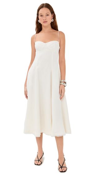 SIMKHAI Analise Bustier Midi Dress White L