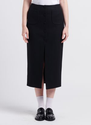 Margaux Lonnberg - Jupe crayon en laine vierge mélangée - Taille 38 - Noir