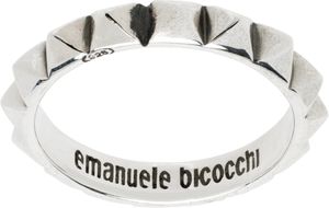 Emanuele Bicocchi Anneau argenté à clous pyramidaux