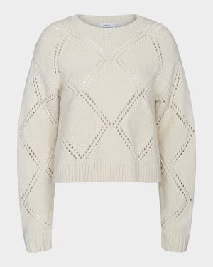 Textured Argyle Italian Wool Sweater