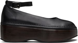AMOMENTO Black Platform Flats
