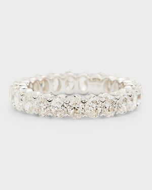 18K White Gold Oval Diamond Eternity Band, 3.0tcw