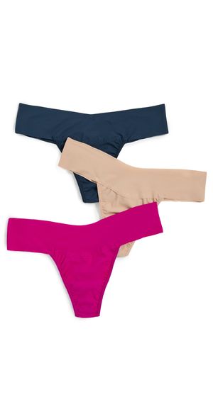 Hanky Panky Natural Rise Thong 3 Pack Multi XS