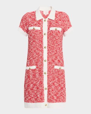 Adelaide Buttoned Short-Sleeve Mini Dress