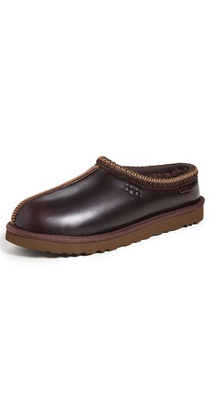 UGG Tasman Regen Leather Slippers Ironwood 10