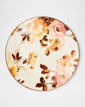 Wild Rose White Dinner Plate