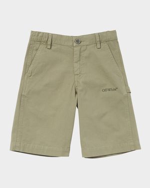Boy's Bookish Diagonal Worker Shorts, Size 4-12