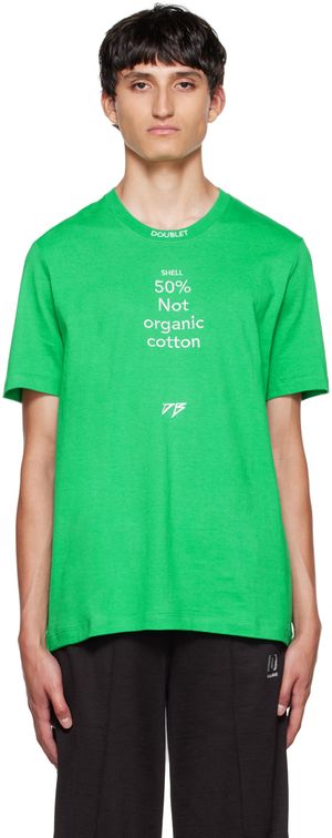 doublet Green Composition Message T-Shirt