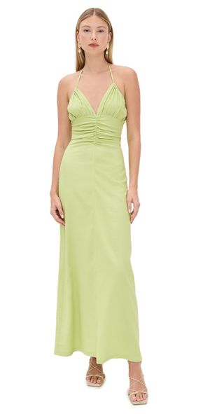 Riot Swim Dani Cross Halter Dress Lime S