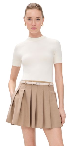 SIMKHAI Abbie Short Sleeve Mini Dress Cream Multi L