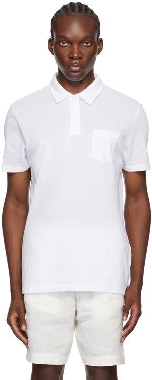 Sunspel White Riviera Polo