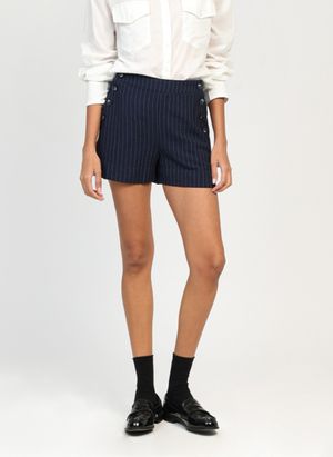 An'ge - Short taille haute rayé - Taille XL - Bleu