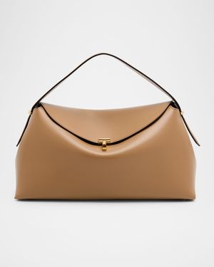 T-Lock Leather Top-Handle Bag