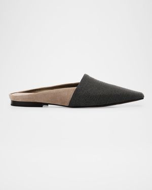 Monili Suede Ballerina Mules