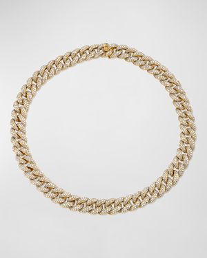 14k Gold Micropave Diamond-Link Necklace, 16"L