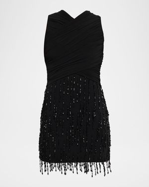 Embellished Crisscross Mini Dress