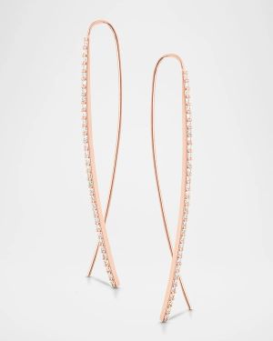 Reckless Narrow Upside Down Hoop Earrings in Rose Gold