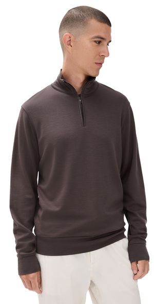 Orlebar Brown Isar Graphite Merino Sweatshirt Morel Brown M