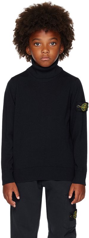 Stone Island Junior Enfant | Col roulé bleu marine à écusson