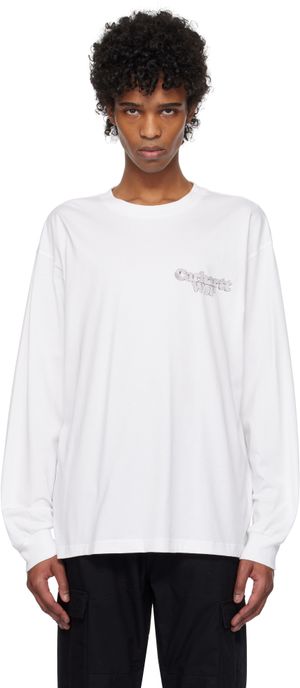 Carhartt Work In Progress T-shirt à manches longues blanc à image de chaines