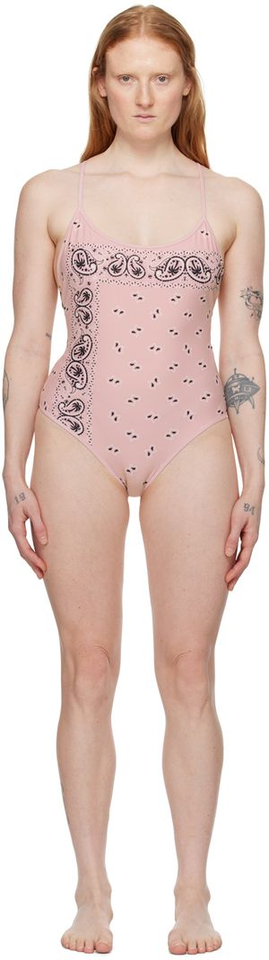 Palm Angels Pink Paisley Swimsuit