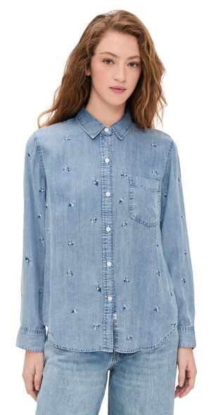 RAILS Ingrid Button Down Blue Blossoms M