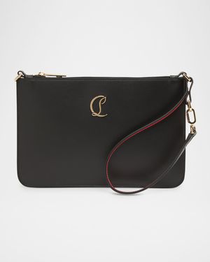 Loubi54 Flat Leather Pouch Bag