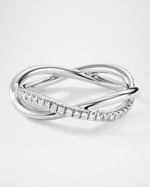DY Infinity Band Ring with Diamonds in Platinum, 4.18mm
