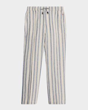 Men's Linen Multi-Stripe Pull-On Pants