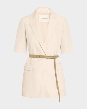 Belted Wrap-Front Blazer