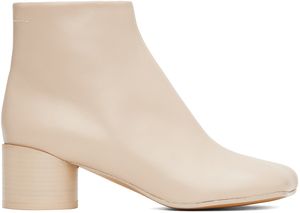 MM6 Maison Margiela Beige Anatomic Ankle Boots